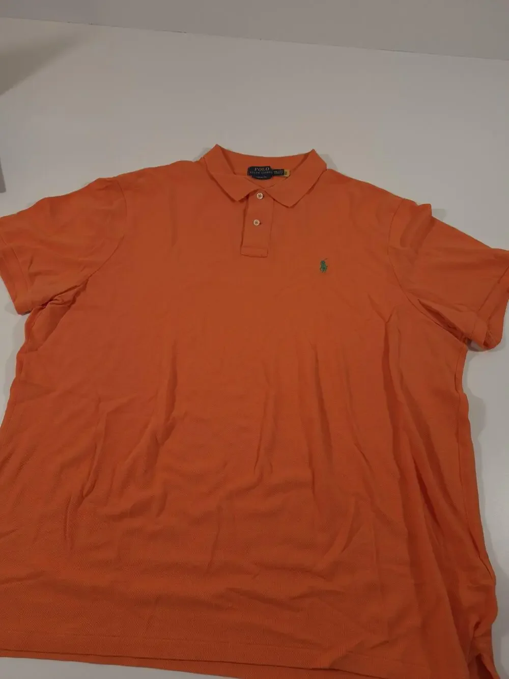 Polo Ralph Lauren Polo Shirt Mens 2XL Orange Classic Fit Cotton Pony Logo
